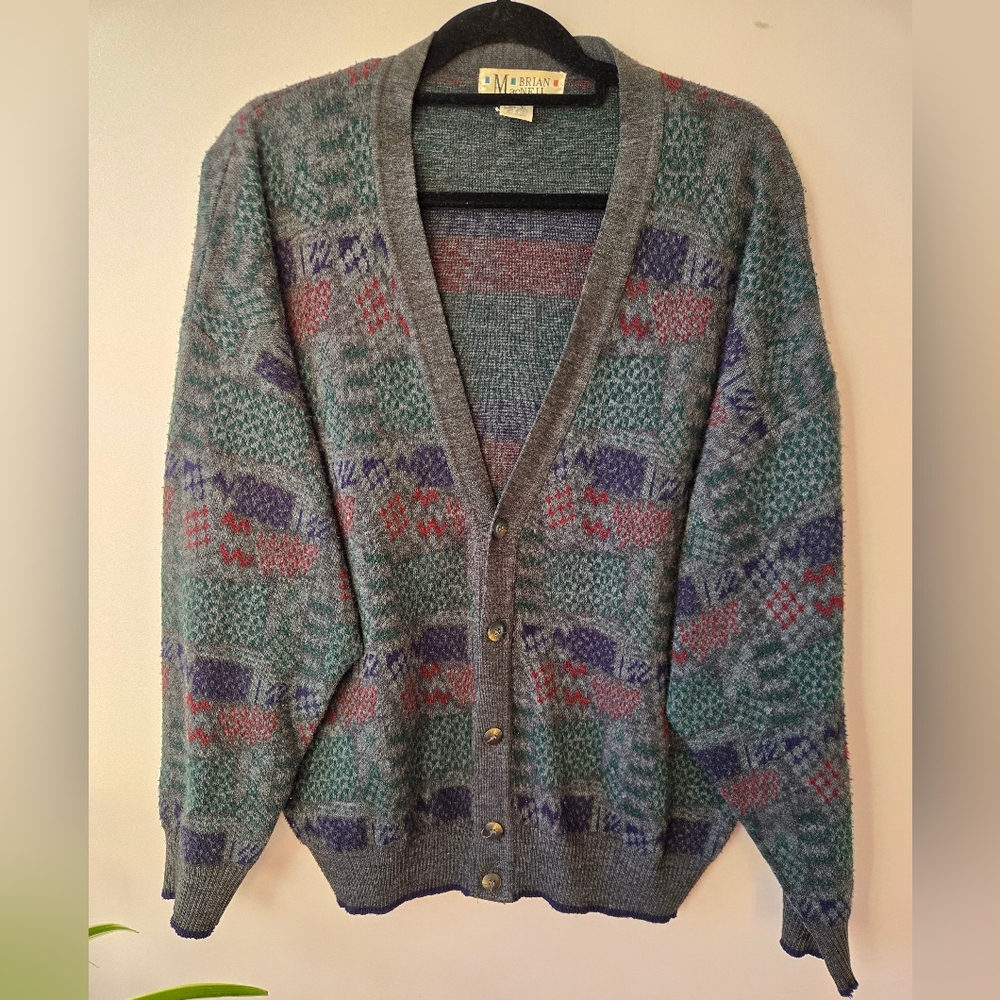 VTG Brian MacNeil Italy Wool Blend Cardigan XL